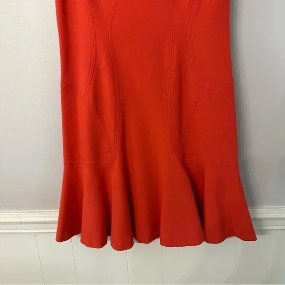 Diane von Furstenberg Jaelyn Hot Coral Mini Dress Size 8 GUC - Picture 4 of 10